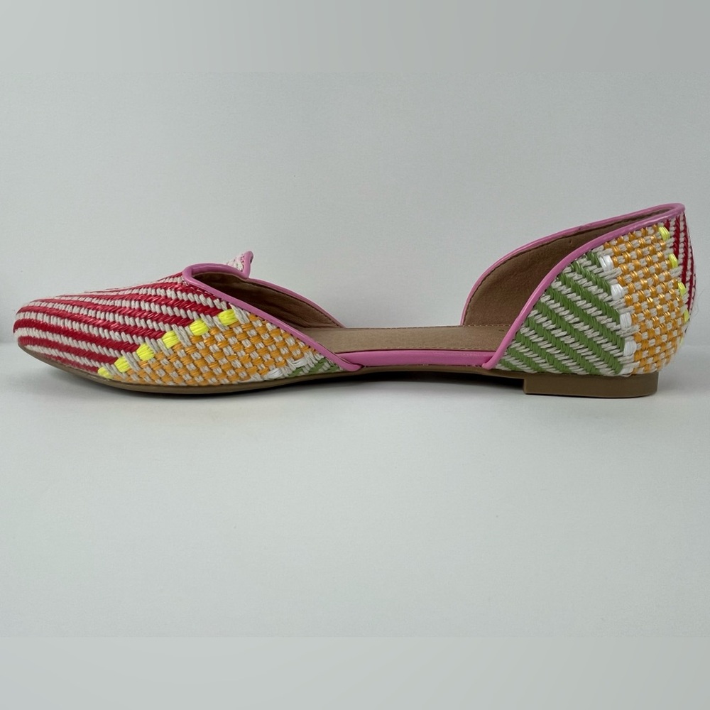 C Est 1946 Colorful Woven Multi Color Pointed Toe Flats size 10 New without Box - Picture 7 of 13